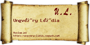 Ungváry Lídia névjegykártya